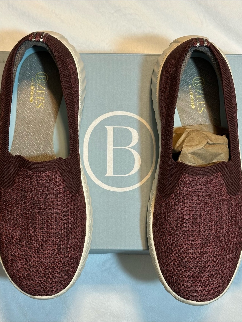 Bzees x LifeStride "Wednesday" Washable Slip-On Sneakers in Sangria